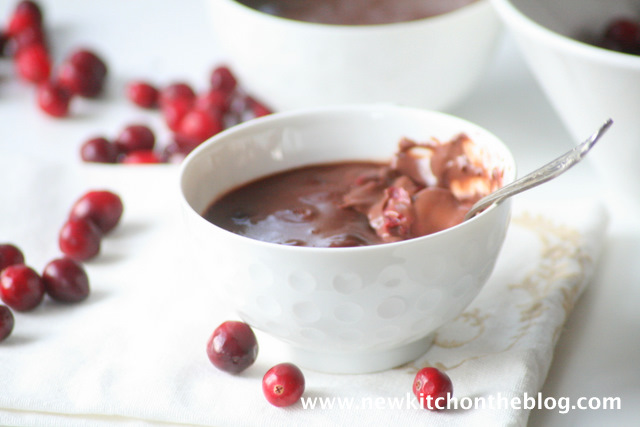Schokoladen-Spätburgundercreme mit Cranberries