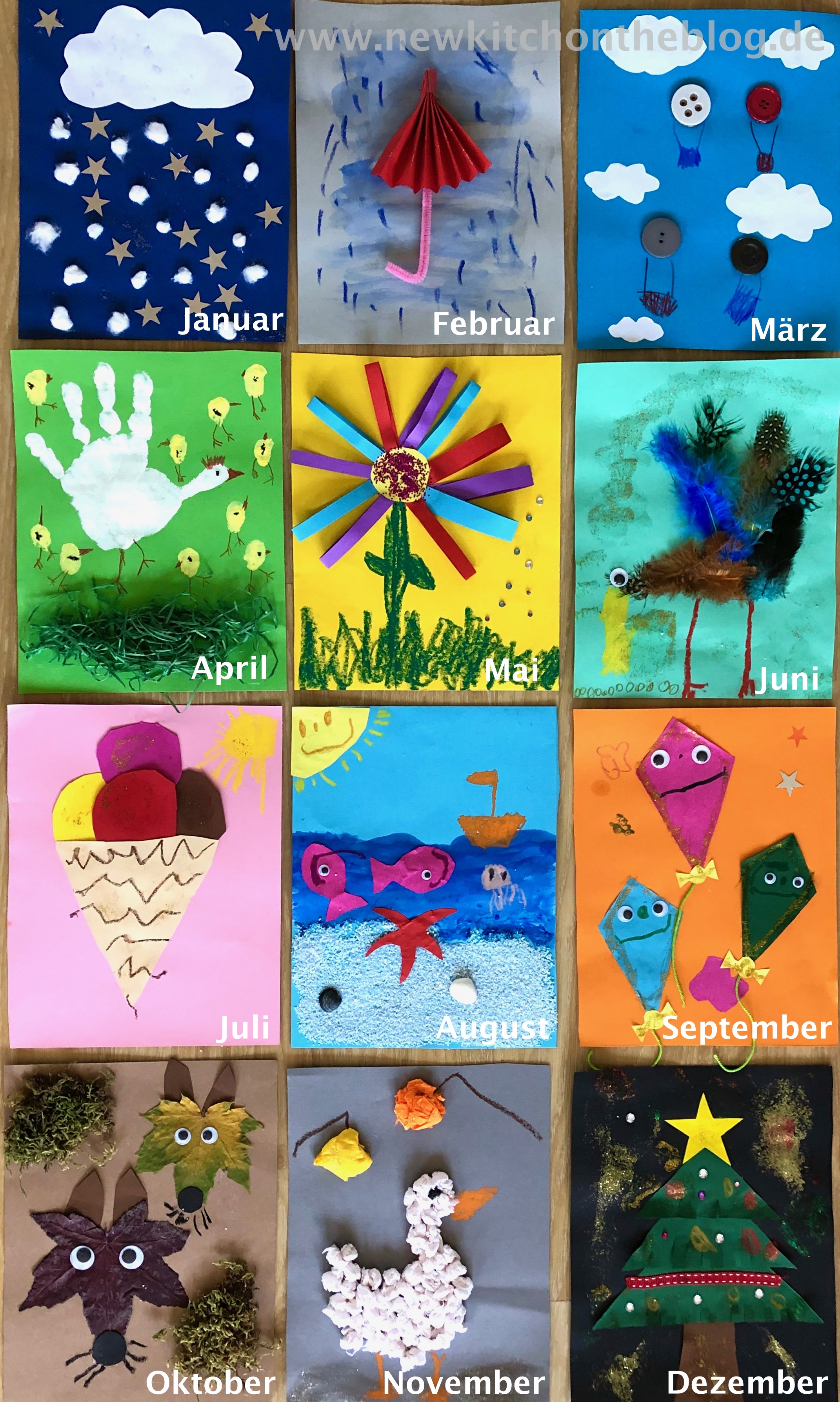 DIY-Kalender basteln mit Kindern: Ideen für 12 Kalendermonate